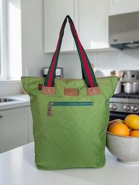 vintage Gucci GG NylonWeb Tote Bag, featuring the brand's iconic signature